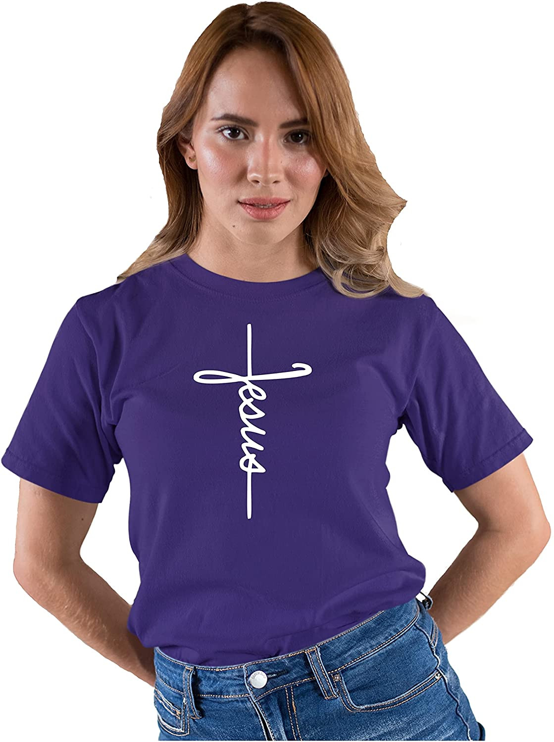 Jesus Script Letters Cross Christian