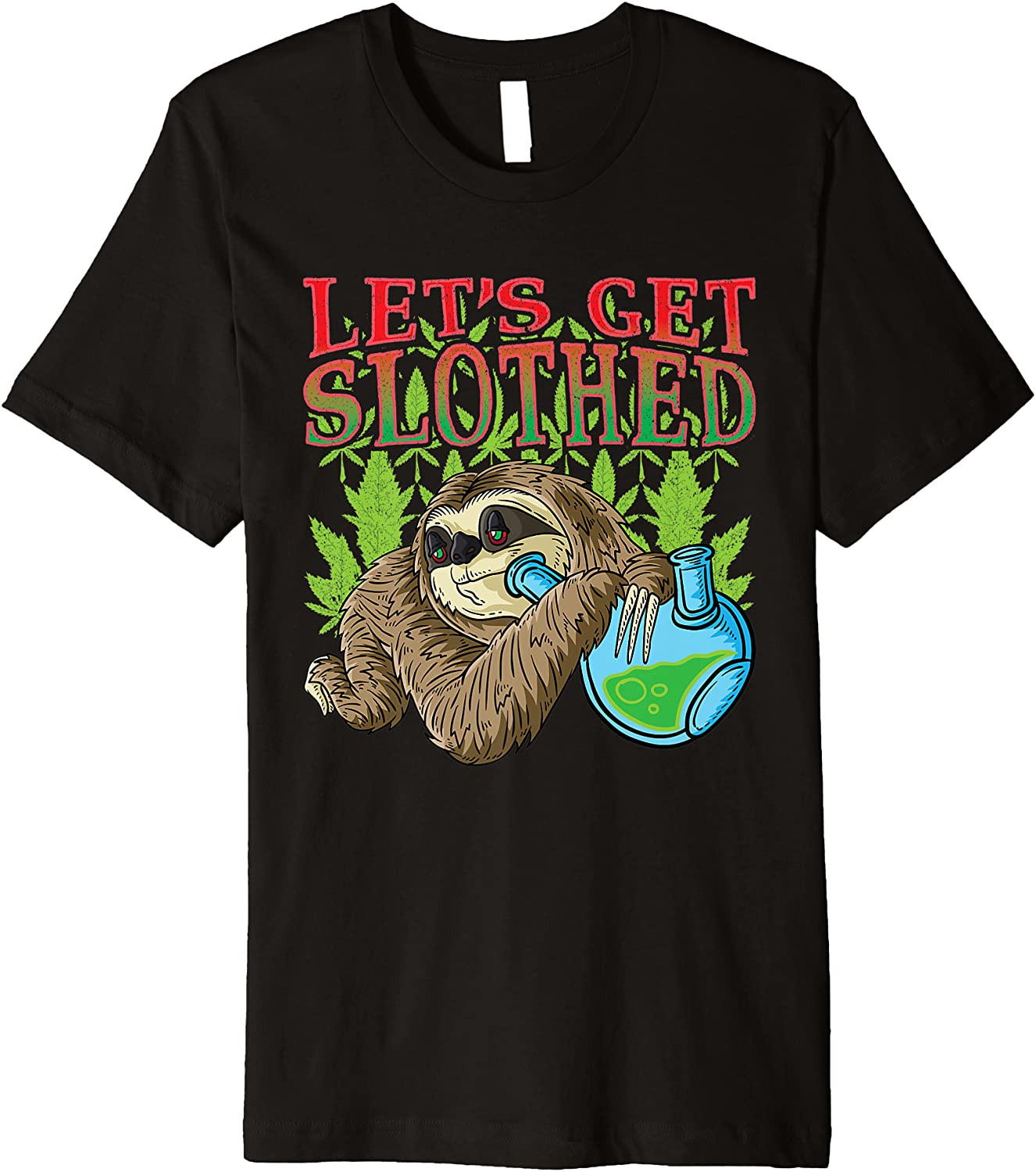Weed Smoking Sloth Marijuana THC Cannabis Leaf Stoner Gift