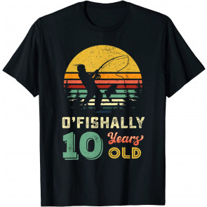 10 Years Old Fishing Gift 10 Yo Ten Year Old 10th Birthday T-Shirt