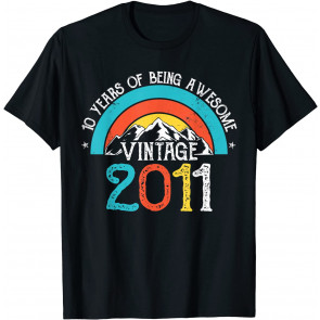 10 Years Old Vintage 2011 10th Birthday Boys Girls T-Shirt