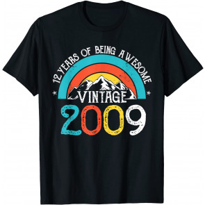 12 Years Old Vintage 2009 12th Birthday Boys Girls T-Shirt