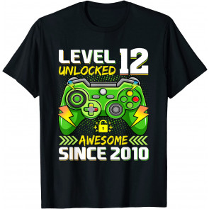 12th Birthday Gift Video Game Level 12 Unlocked Awesome 2010 T-Shirt
