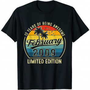13 Year Old Vintage February 2009 Gift 13th Birthday Retro T-Shirt