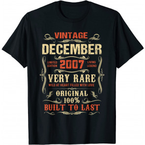 14 Year Old 14th Birthday Gifts Vintage December 2007 T-Shirt