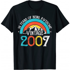14 Years Old Vintage 2007 14th Birthday Boys Girls T-Shirt