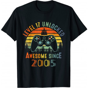 17 Year Old Video Game Birthday Boys Kids Awesome Since 2005 T-Shirt
