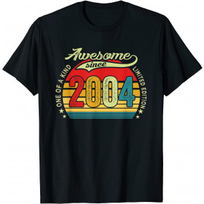 17 Years Old Gifts 17th Birthday Men Awesome Since 2004 T-Shirt