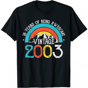 18 Years Old Vintage 2003 18th Birthday Men Women Boy Girl T-Shirt