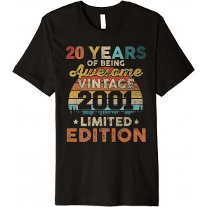 20 Years Old Vintage 2001 Limited Edition 20th Birthday T-Shirt