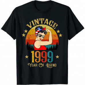 22th Birthday Gift 22 Years Old For Women Retro Vintage 1999 T-Shirt