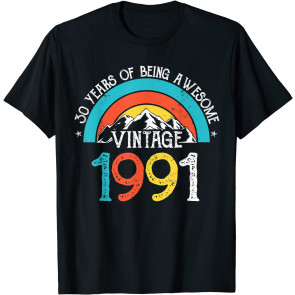 30 Years Old Vintage 1991 30th Birthday Men Women T-Shirt