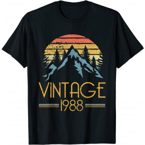 30th Birthday Gift - 1988 Vintage Mountain Tip Retro T-Shirt