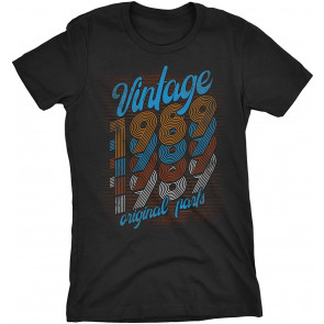 32nd Birthday Gift For Women - Vintage 1989 Original Parts - Retro Birthday  T-Shirt
