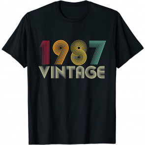 34th Birthday Gift 34 Years Old Men Women Retro Vintage 1987 T-Shirt