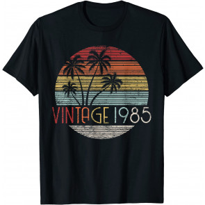 36 Year Old Gift Vintage 1985 Sunset Palm Tree 36th Birthday T-Shirt