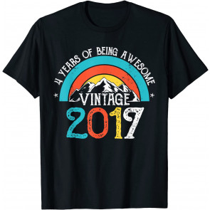 4 Years Old Vintage 2017 4th Birthday Boys Girls T-Shirt