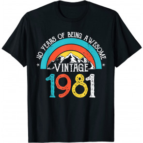 40 Years Old Vintage 1981 40th Birthday Men Women T-Shirt