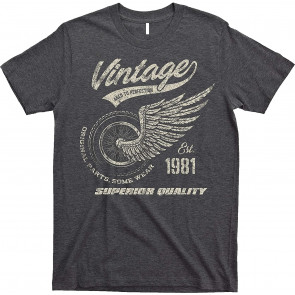 40th 50th Birthday Various Years Vintage Retro Motorcycle T-Shirt