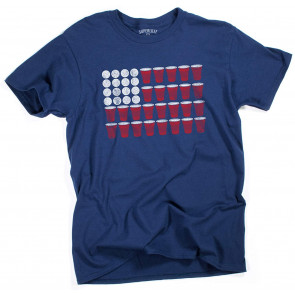 4th Of July Beer Pong American Flag Party T-Shirt
