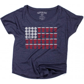 4th Of July Beer Pong Flag Tri-Blend Dolman T-Shirt