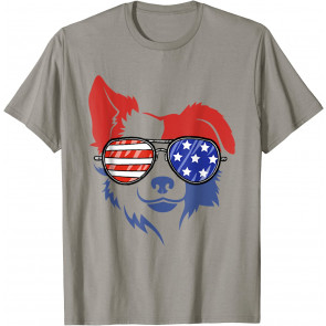 4Th Of July Patriotic Border Collie Dog American Flag T-Shirt