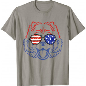 4Th Of July Patriotic Chow Chow Dog American Flag T-Shirt
