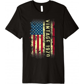52 Year Old Gifts Vintage 1970 American Flag 52nd Birthday T-Shirt