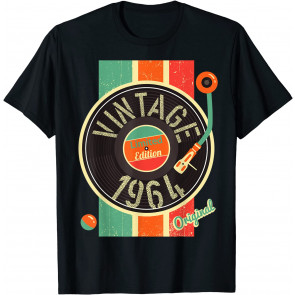57 Years Birthday Man Woman 1964 Vintage Vinyl Turntable T-Shirt