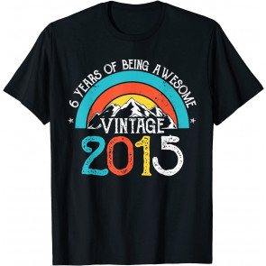 6 Years Old Vintage 2015 6th Birthday Boys Girls T-Shirt