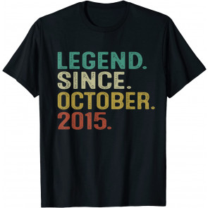 6 Years Old Vintage Legend Since October 2015 6th Birthday T-Shirt