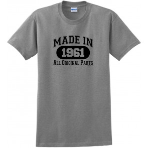 60th Birthday Gifts Made 1961 All Original Parts T-Shirt