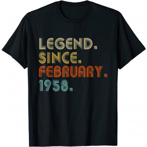 64 Year Old Legend Since February 1958 Gifts 64th Birthday T-Shirt