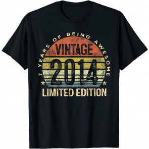 7 Year Old Gifts Vintage 2014 Limited Edition 7th Birthday T-Shirt