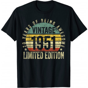 70 Year Old Gifts Vintage 1951 Limited Edition 70th Birthday T-Shirt