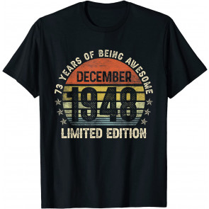 73 Year Old Gift Vintage December 1948 73rd Birthday Retro T-Shirt