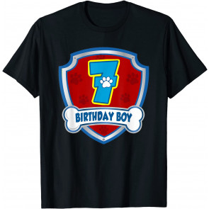 7th Birthday Boy 7 Years Old Patrol Dogs Paw Lover Kid T-Shirt