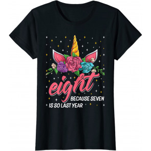 8 Years Old Birthday Girl Gifts Face Unicorn 8th Birthday T-Shirt