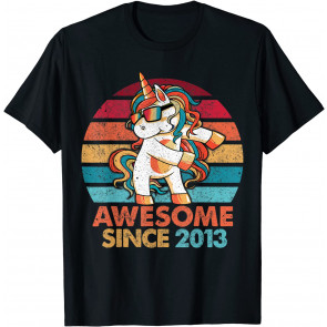 8 Years Old Unicorn Flossing 8th Birthday Vintage Unicorn T-Shirt