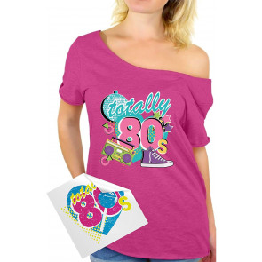 80s Off The Shoulder Tshirt 80ss 80s Accessories For Women + Sticker Gift T-Shirt