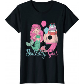 9 Years Old Birthday Girl Gifts Mermaid 9th Birthday T-Shirt
