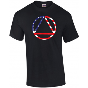 Patriotic US Flag Alcoholics Anonymous Design T-Shirt