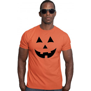 Adult Jack O Lantern Pumpkin Face Halloween Funny Deluxe T-Shirt