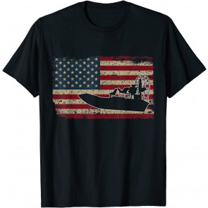 Airboat America Flag I Patriotic Airboat Captain Racing Gift T-Shirt