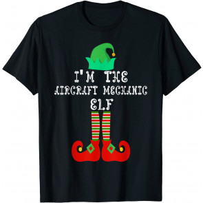 Aircraft Mechanic Elf Christmas Party Pajama T-Shirt