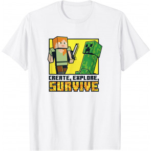 Alex & Creeper Create, Explore, Survive T-Shirt