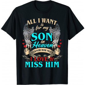 All I Want Is For My Son In Heaven I Love And Miss Him T-Shirt
