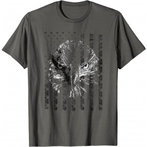American Eagle Face With US Flag - Patriotic And USA Lovers T-Shirt