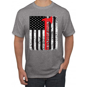 American Firefighters Red Axe Flag Americana/American T-Shirt