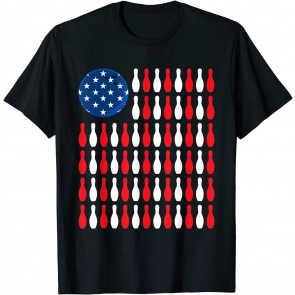 American Flag - Patriotic Bowler & Bowling T-Shirt