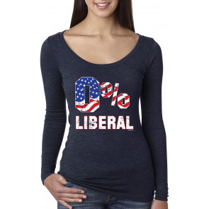 American Flag 0% Liberal Anti-Democrat Political T-Shirt